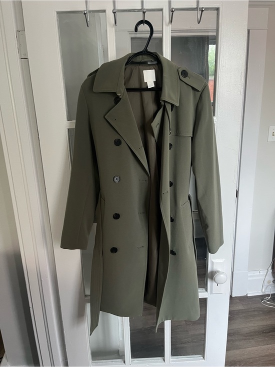 H&M Jackets & Blazers - H&M Olive Trench-Style Coat